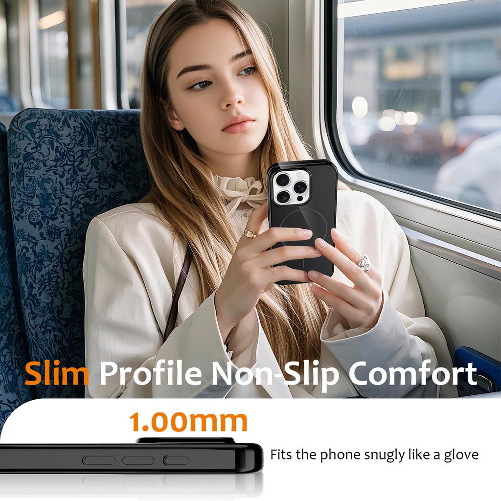 For iPhone 14 Pro Magnetic Case Compatible with MagSafe TPU Phone Back Cover with Lanyard