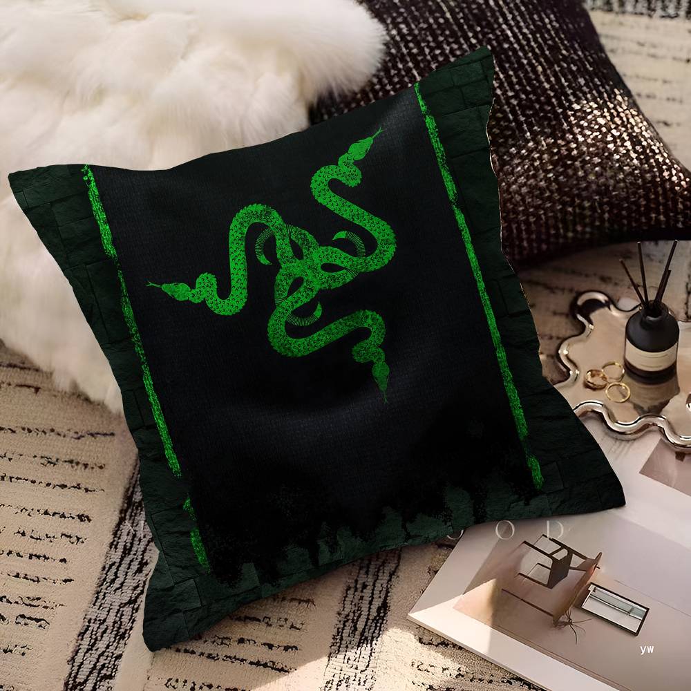 R-RAZER Логотип Игровой Змея Мультяшная Наволочка Мультяшный Подарок Чехол на Подушку Спальня Дом Диван Стул Сиденье Декор Чехол на Подушку