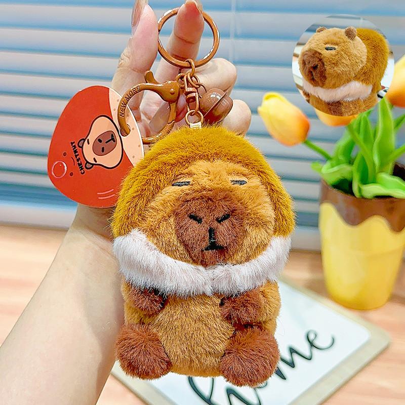 Soft Capybara Chestnut Plush Keychain Cute Cartoon Character For Keys Stylish