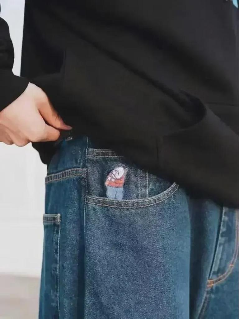 American Y2K Polar Boy Hip-Hop Embroidered Straight-Leg Jeans for Men