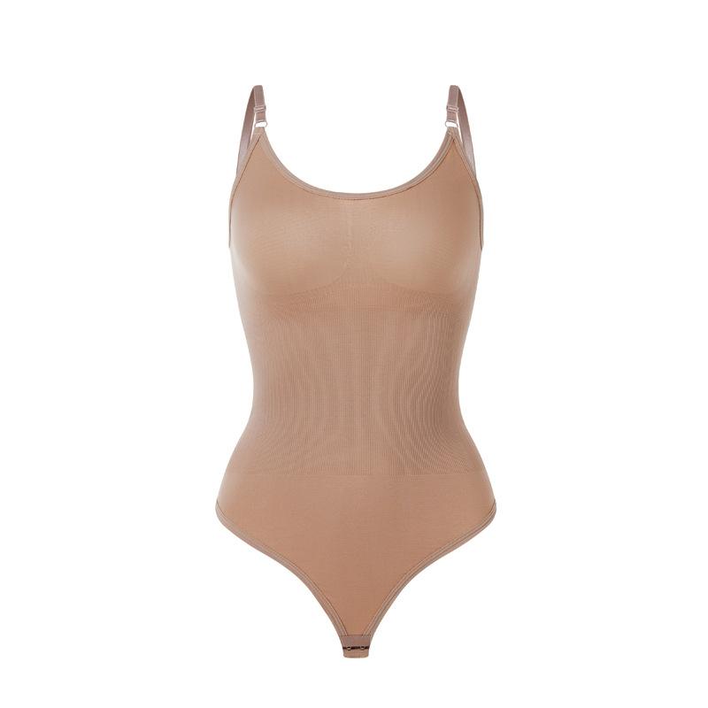 Боди большого размера с контролем живота и подтяжкой ягодиц, бретели в стиле стрингов, бесшовное моделирующее боди