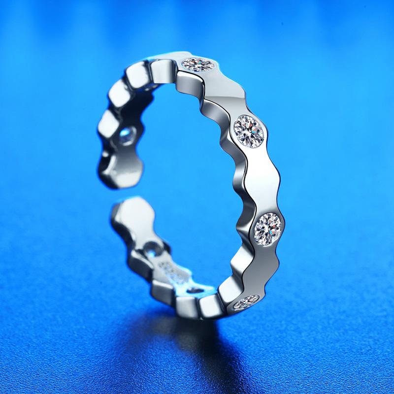 Кольцо из серебра 925 пробы Сердце AAA Циркон Открытое регулируемое Помолвочное Для женщин Свадебные Модные украшения Подарки для вечеринок