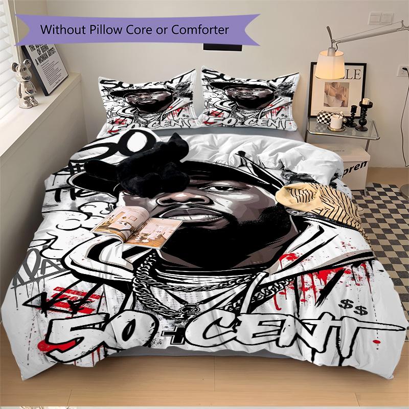 50 Cent Urban Legend Print 3Pcs Bedding Setduvet Cover With 2 Bedropillowcase Home Birthday Gift