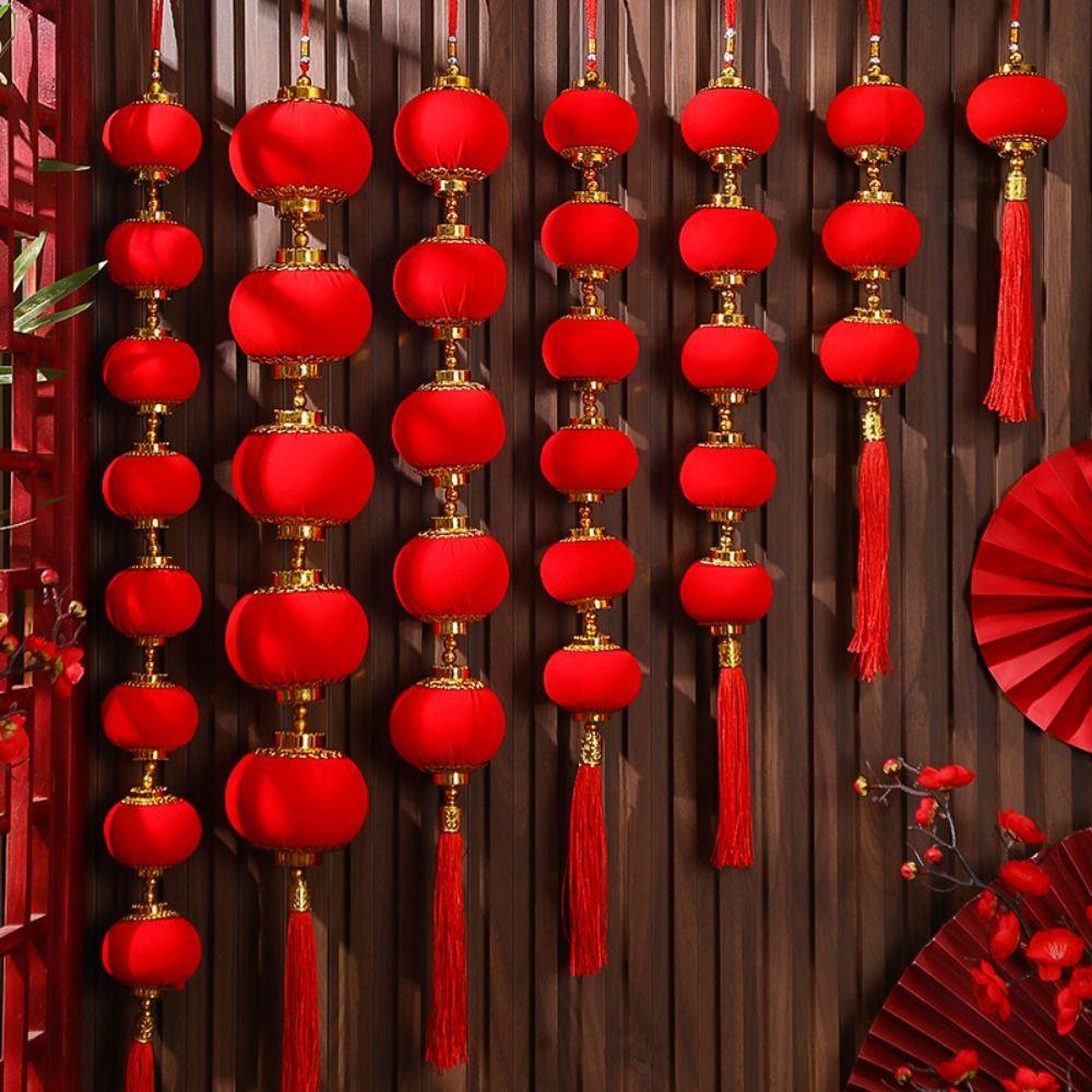 Chinese Style Red Ball Lantern String Fu Character Door Lantern Pendant Wedding