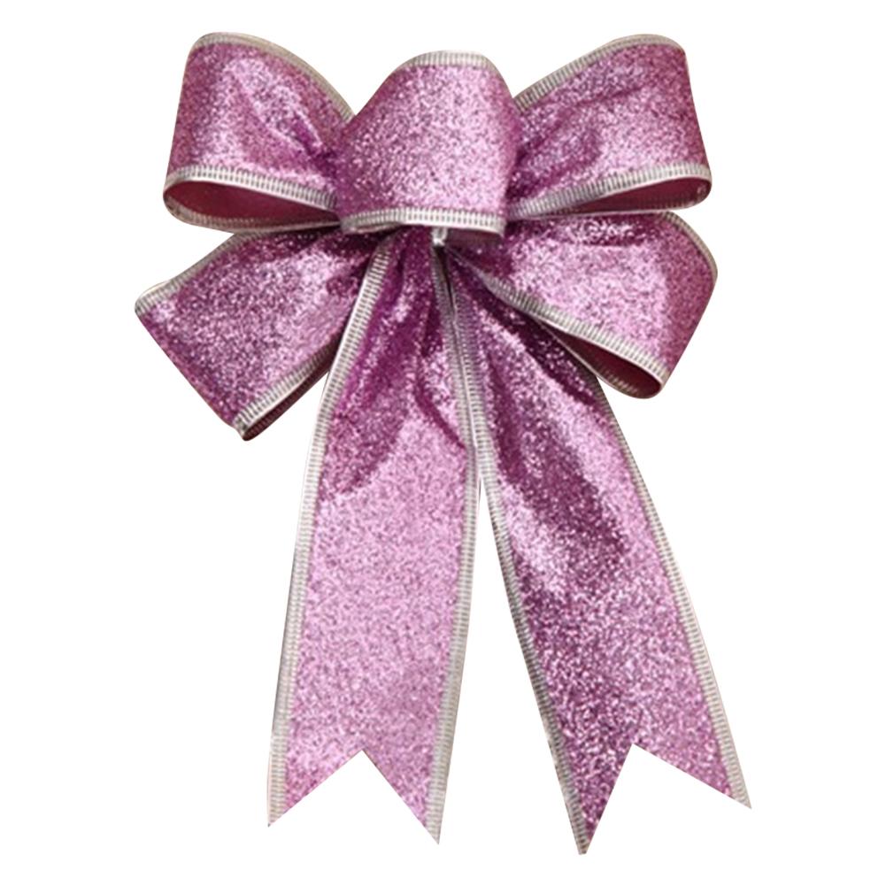 5Pcs Christmas Large Bowknot Decor Glitter Ribbon Bow Wreath Ornament for Christmas Tree Presents Decor