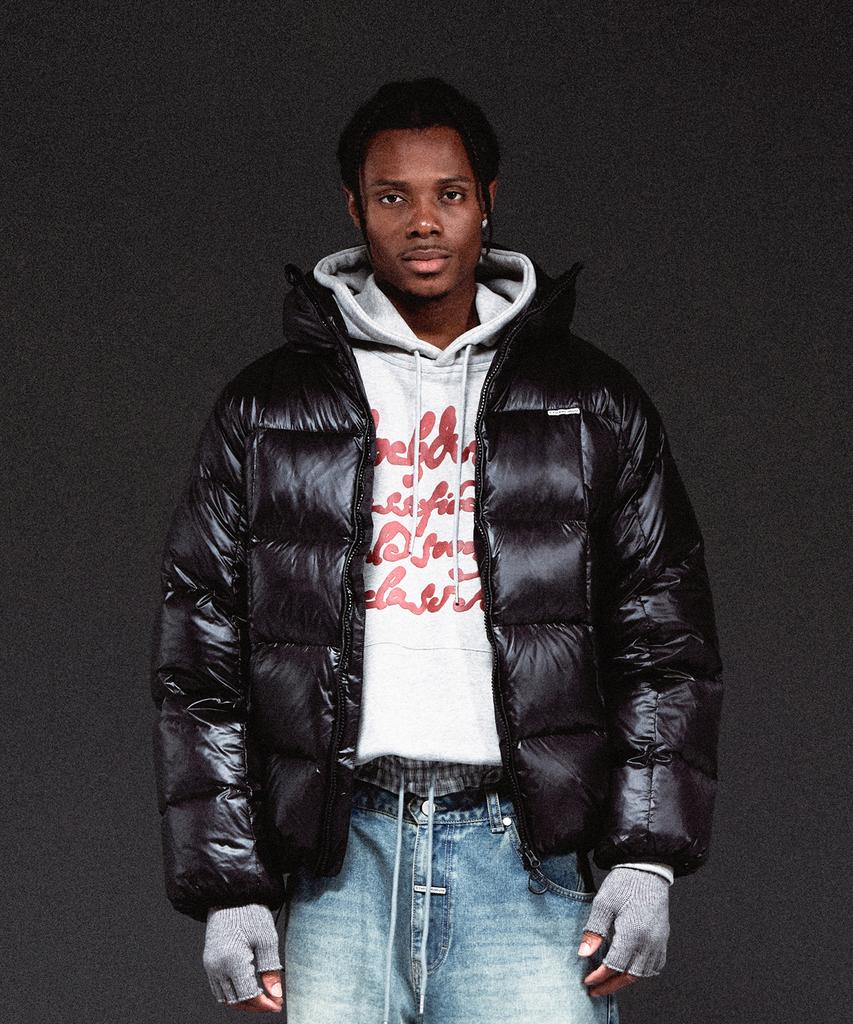 Thevinylhouse Hooded Duck Down Jacket Black