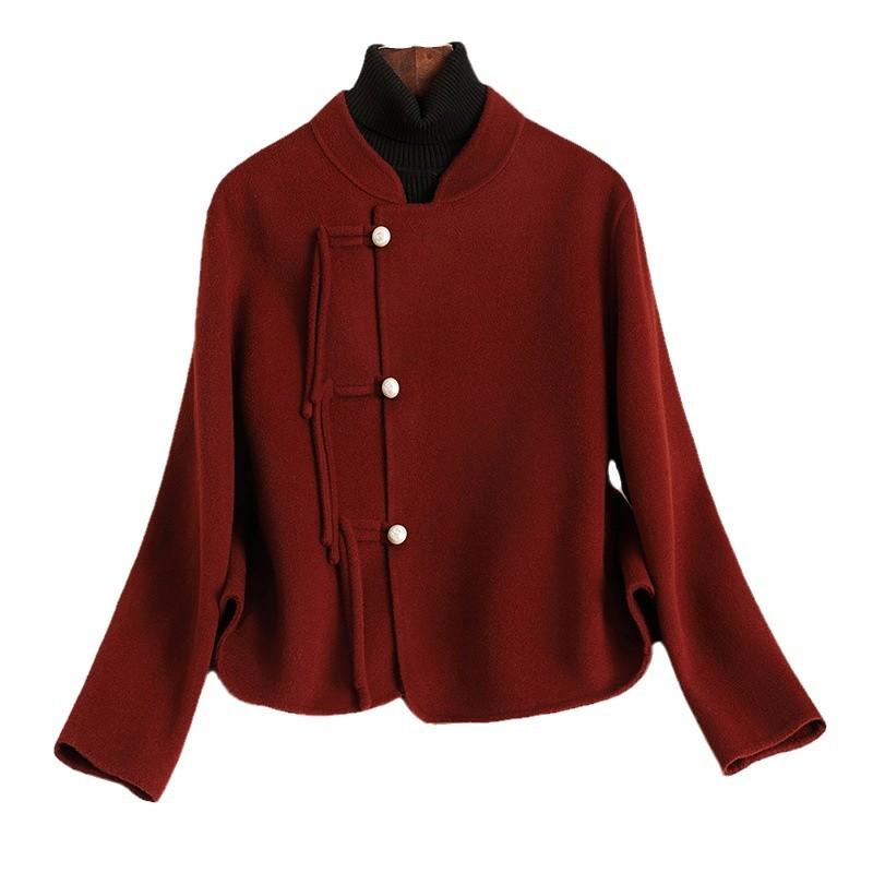 Двустороннее шерстяное пальто женское весеннее новое высококлассное короткое маленькое шерстяное пальто