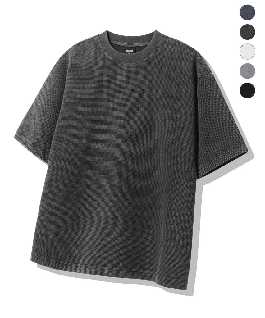 TRILLION Essential Waffle Crop Short Sleeve Tee_5 Colors (Type B)