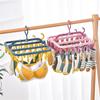 32 Clips Folding Clothes Dryer Hanger Windproof Socks Underwear Drying Rack Household Children Adults Storage Laundry Rack