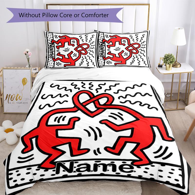 3pcs Custom Name Untitled Dance Bedding Set Duvet Cover Closure Includes 1 Duvet Cover & 2 Pillowcases for All Seasons Bedroom Decor