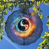 Large Metal Yin Yang Wind Spinner Galaxy Design Outdoor Hanging Decor for Garden Patio Yard No Battery Needed Durable Wind Chime
