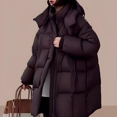 Женский объемный теплый хлопковый пуховик с капюшоном свободного кроя большого размера Зимняя куртка для холодной погоды