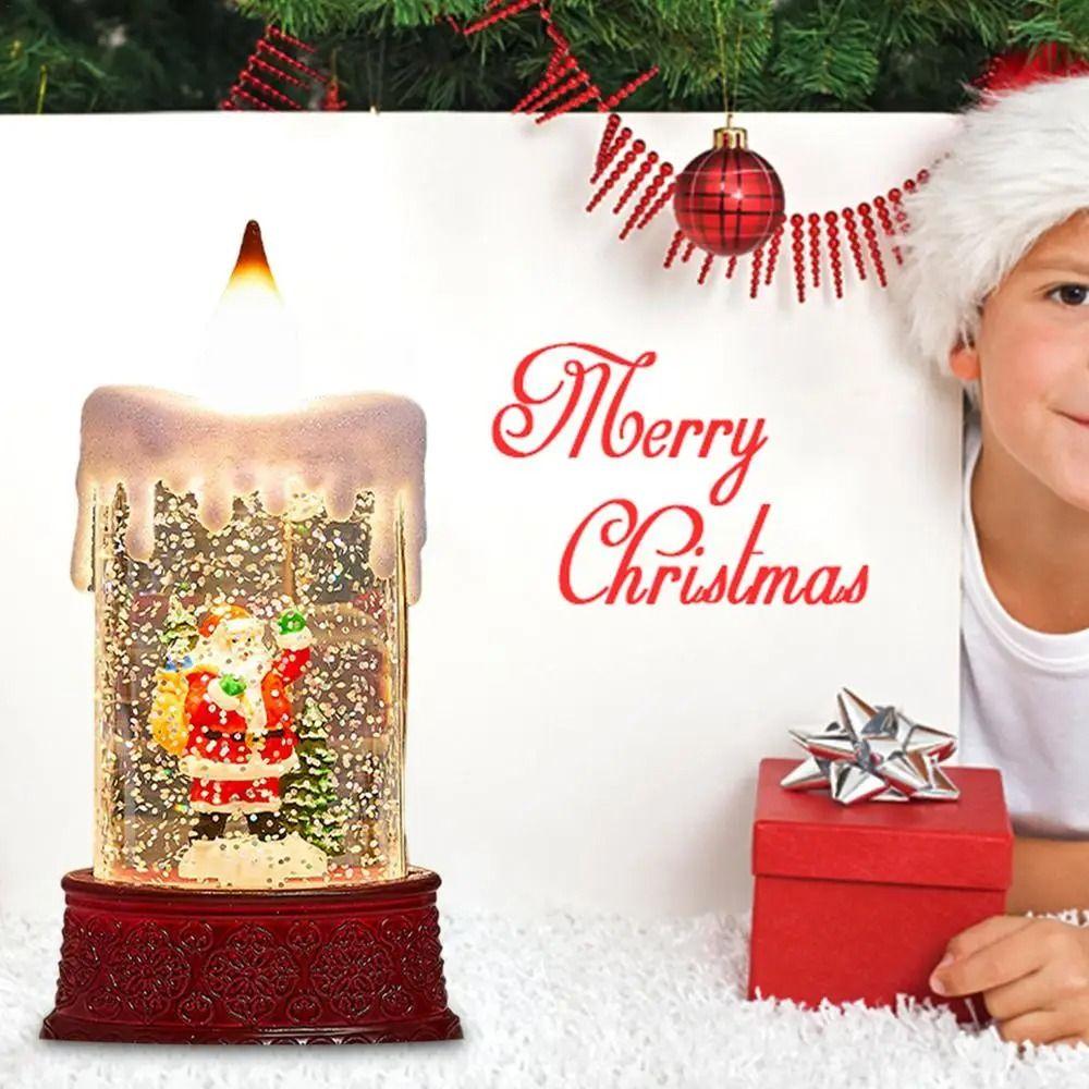 Battery Powered Christmas Wind Lantern Sculpture Kawaii Christmas Plastic Ornament Office