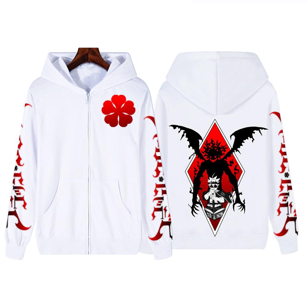 Anime Black Clover Asta Autumn Zipper Hoodies Coat Japanese Long Sleeve Gift Unisex Fashion Street Style Cartoon Hooded