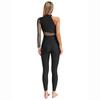 One Shoulder Dance & Stage Bodysuit for Women S-XXL: Sparkling Rhinestone & Sheer Mesh Long Sleeve Gymnastics Costume