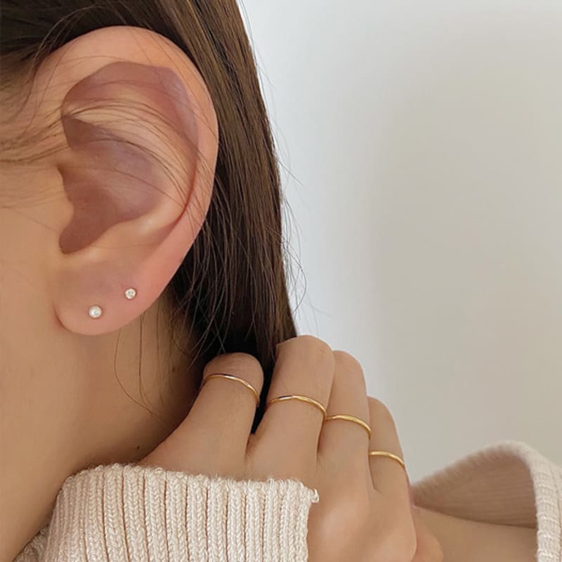 Серые серьги из 14-каратного золота с мини-жемчугом пресной воды - серьги с жемчугом 2 мм, 3 мм