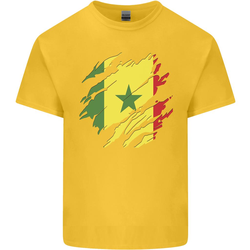 Torn Senegal Flag Senegalese Day Football Unisexs Light Cotton TShirt
