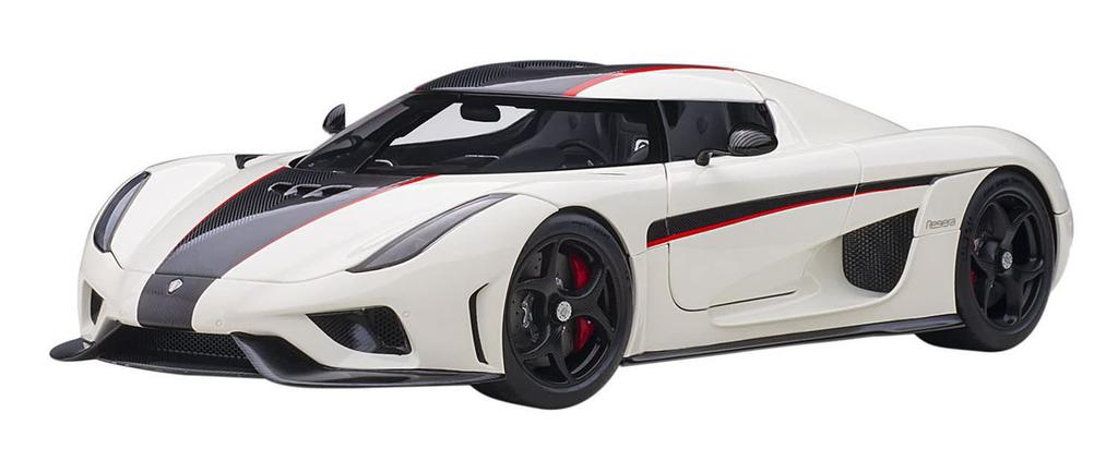 AUTOart 1/18 Scale Koenigsegg Regera White/Carbon Black/Red Finished Model 79027
