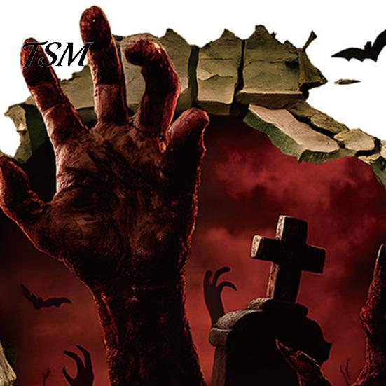 Haunted House Decorations Halloween Window Clings, Scary Ghost Hand Stickers, 3D Horror Static Cling Breaking Wall Decals for House, Home Office Glass