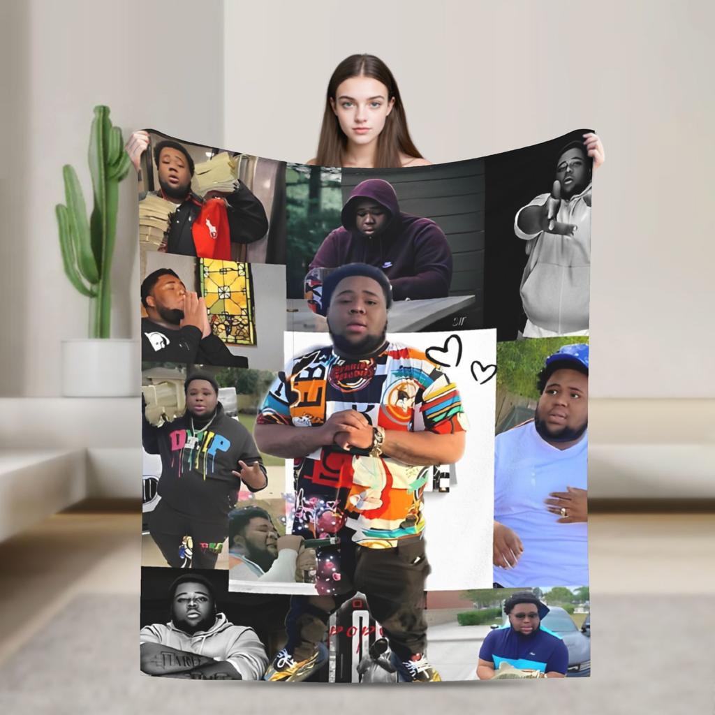 Rapper rod wave Blanket Decorative Flannel Bedding Throws For Couch Bed Super Warm Custom Quality Bedspread Gift