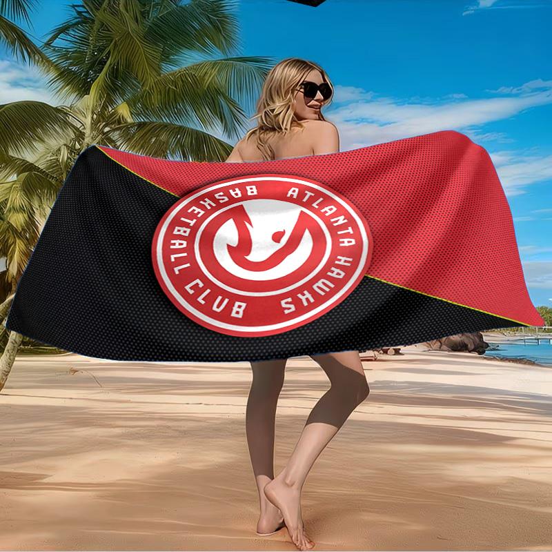 Hawks Basketball Beach Towel Microfiber Beach Towel, Lightweight and Quick-Dry, for Summer Travel, Swimming Pool Fan Birthday Gift