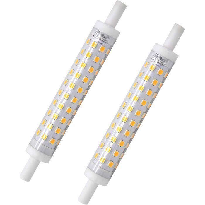 Ampoule LED R7s - AIMOONSA - J118 - 10 W (équiv. 80 W) - 3000 K (Blanc chaud) - 800 lm
