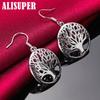 925 Sterling Silver Circle Tree Drop Earrings Jewelry