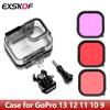 Водонепроницаемый корпус для дайвинга, фильтр для подводного погружения, чехол для GoPro Hero 13 12 11 10 9, черный, аксессуары для экшн-камер