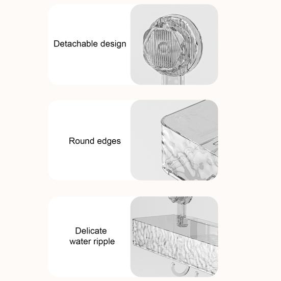 Душевая кабина Полка для хранения присосок Большая вместимость Прочная несущая способность Простота установки Регулируемый нижний слив Прозрачная угловая полка