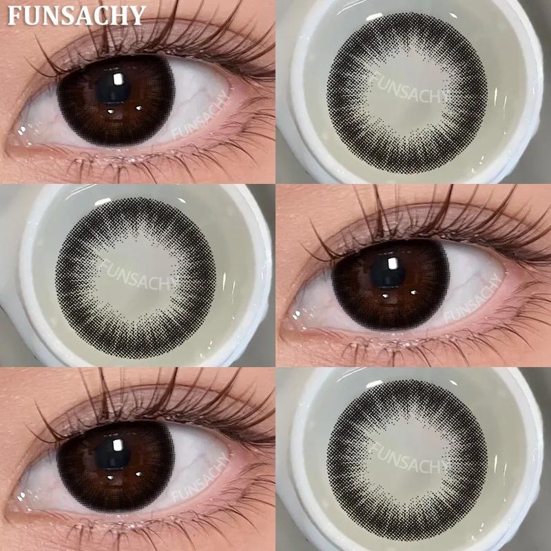 FUNSACHY 2 шт./пара модные линзы цветные контактные линзы для глаз красота зрачки цветные линзы глаза модные многоцветные контактные линзы