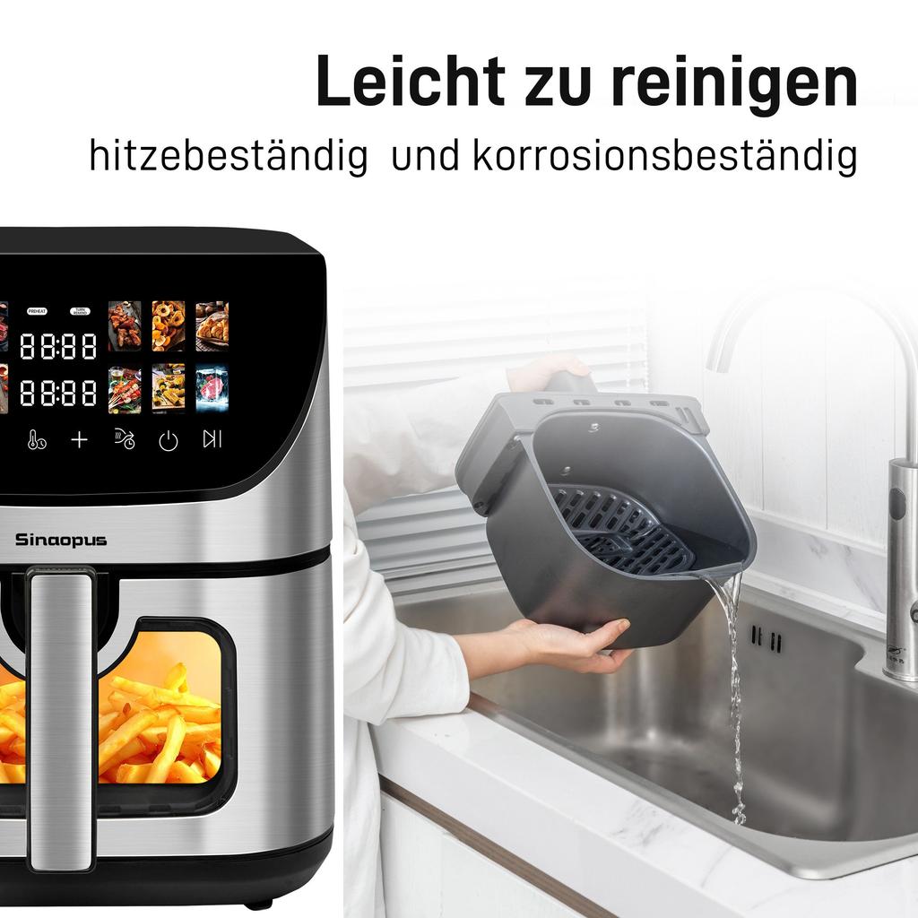 Air Fryer XXL Airfryer 8.5L Airfryer with Viewing Window & Color Display, 12 Programs, Color LED Touchscreen, Easy Cleaning