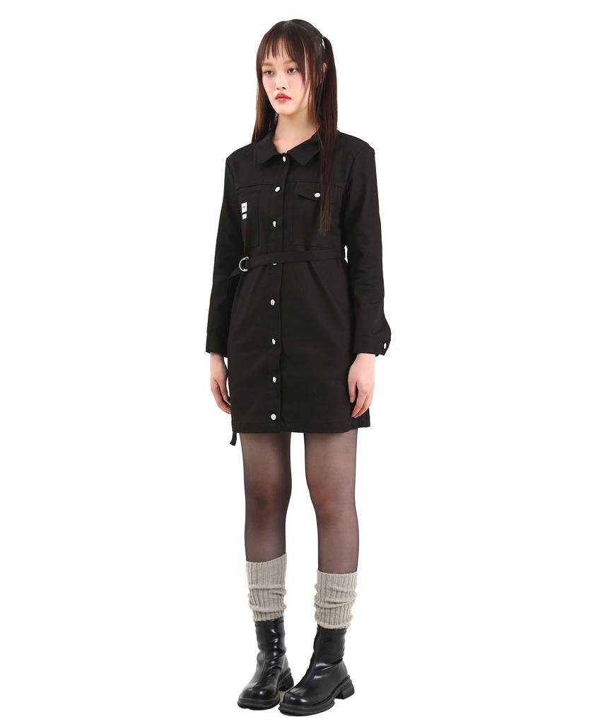 Catharsis Daily Cation Denim Mini Dress Brown Black S M