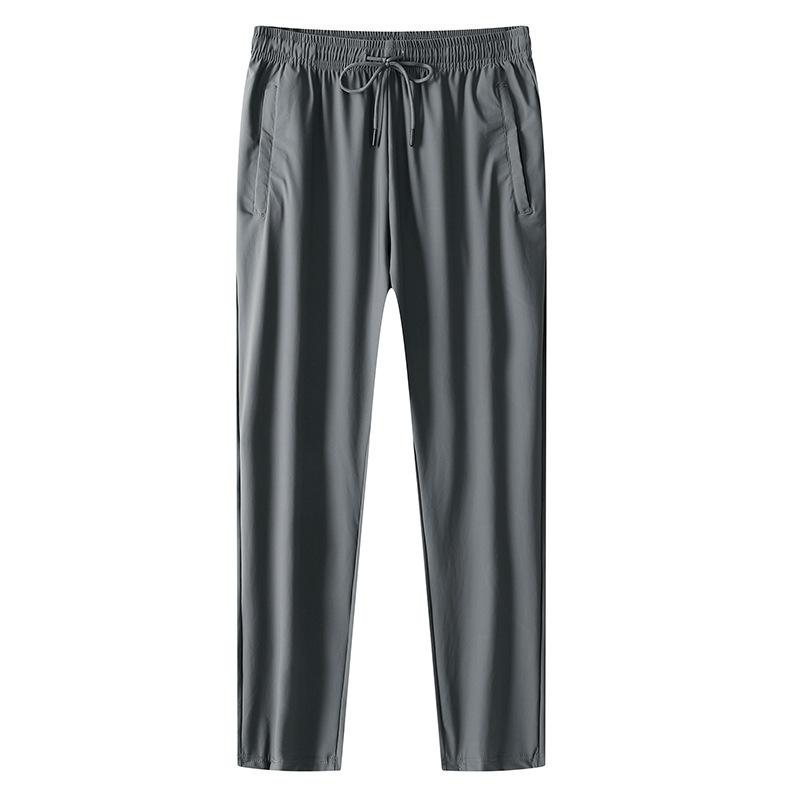 Летние мужские брюки Ice Silk, спортивные тонкие повседневные свободные брюки