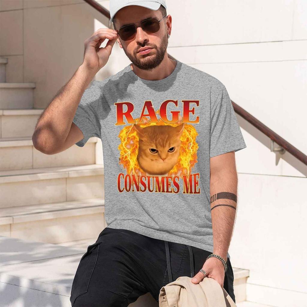 Funny T Shirt Rage Consumes Me Tshirt For Unisexs Unisexs Kitten Graph Tee Casaul Crewne Short Sve 2026 New Model Shortsleeve Crew