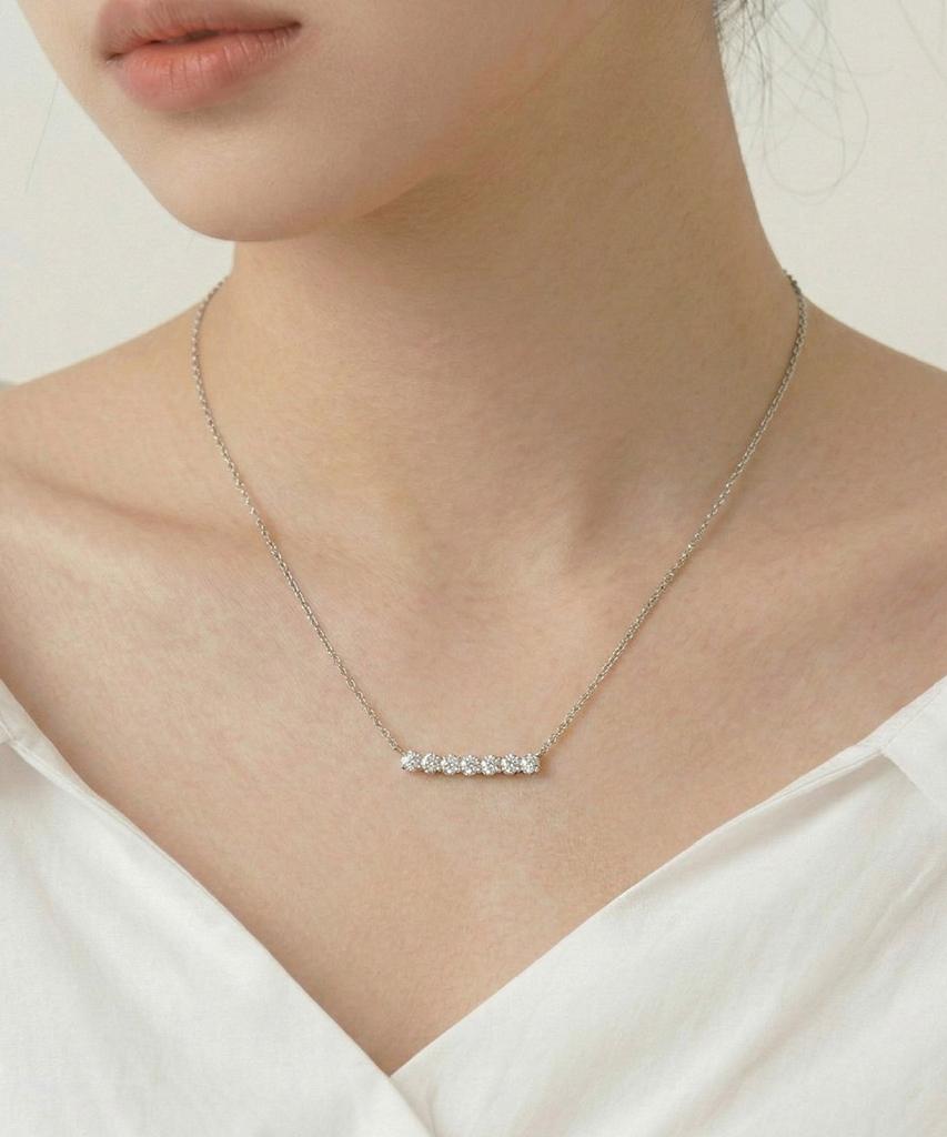 Колье Dieuamour Pure Aura с муассанитом, 7 камней, 0,45 карата, имитация бриллианта, 4-зубцовый