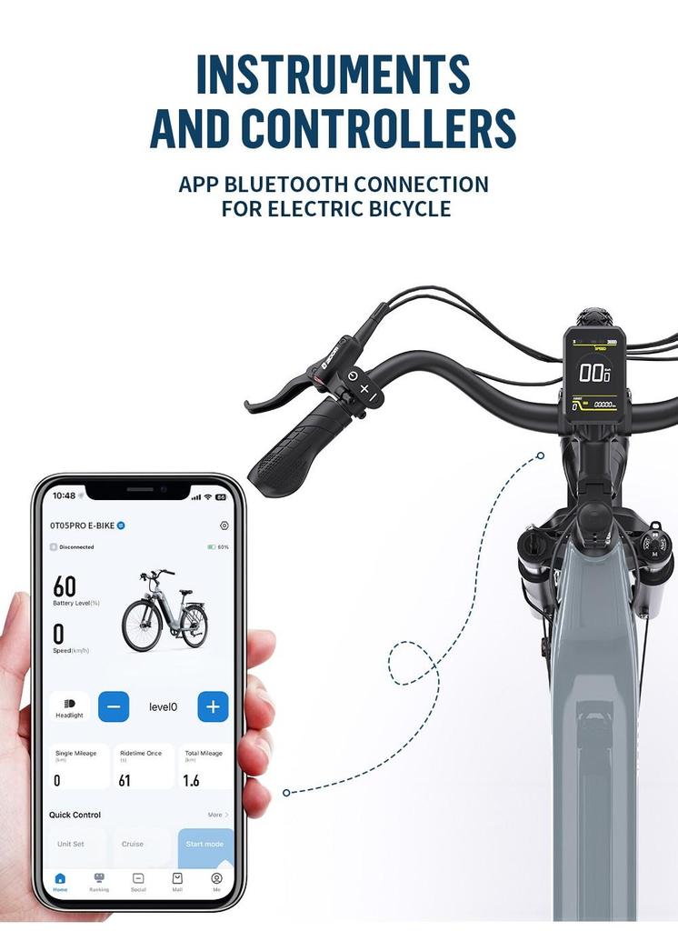 Электровелосипед ONESPORT OT05 Pro, двигатель 250 Вт, аккумулятор 36 В 22,5 Ач, шины 700*50C, максимальная скорость 25 км/ч