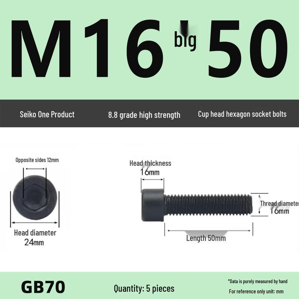 8.8 High-Strength Socket Head Cap Screw Bolt (M4-M16)
