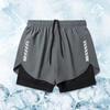 Men Swim Shorts Slim Fit Double Layers Quick Dry Conservative Breathable Swimming Drawstring Elastic Waist Swimming Trunks Water Sports Jogging Shorts