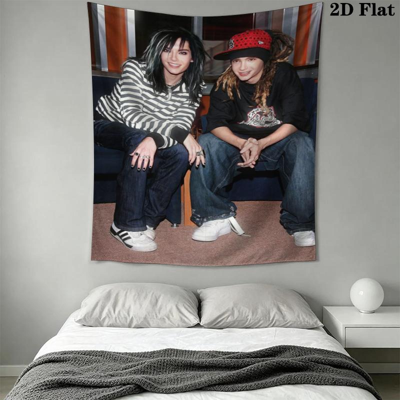 Bill Kaulitz e tom Kaulitz Wall Tapestry Aesthetic Wall Hanging Printed Fabric Blanket Decorative Tapestries for Bedroom Living Room Home Decor