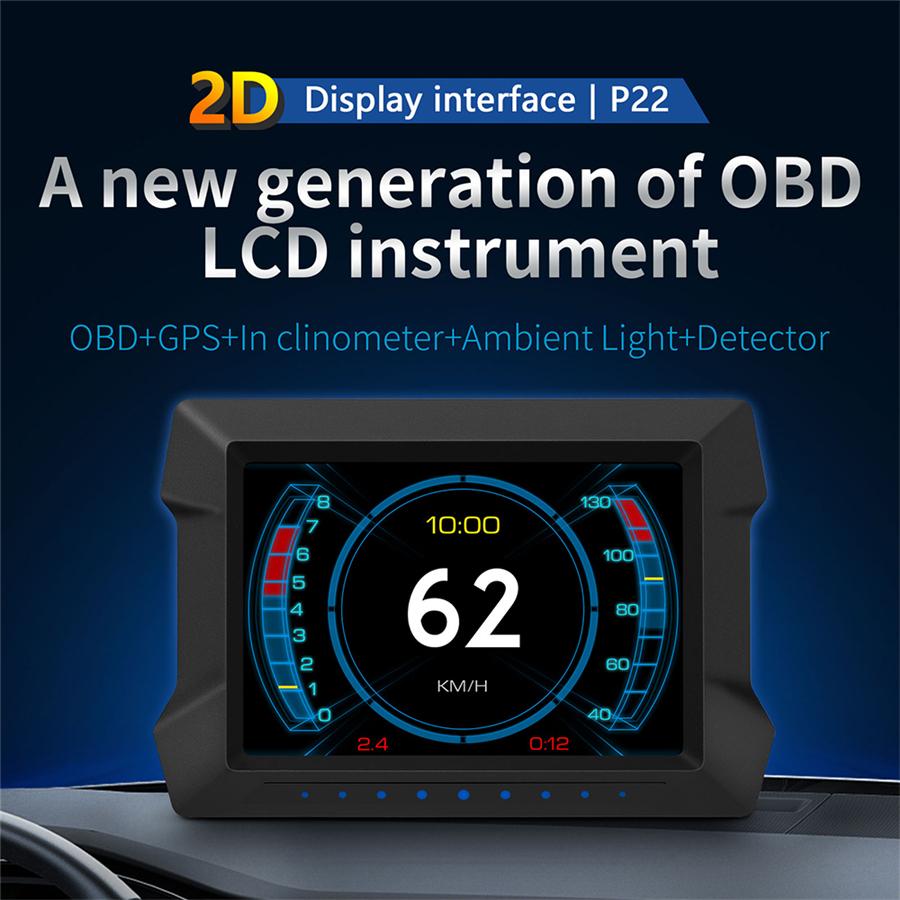 Двойная система Авто HUD Дисплей Проектор для автомобиля Сигнализация OBD2 GPS Уклономер Спидометр Лобовое стекло Электронные аксессуары