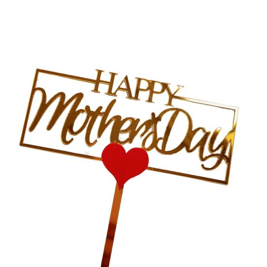 Yousheng Многофункциональный Топпер для торта без заусенцев, акриловый цветок розы, сердце, День матери, выбор кексов, товары для вечеринок