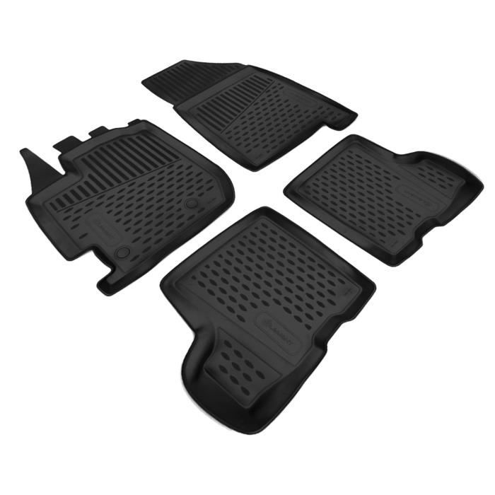 Tapis De Sol En Caoutchouc 3D - J&J AUTOMOTIVE - Dacia 2017-2024 - Noir - Sur Mesure - Antidérapant