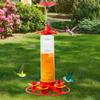 Hummingbird Feeder for Outdoors Hanging Leak Proof Plastic Birds Feeder with 5 Flower Feeding Ports And Ant Moat for Outside Garden Decor