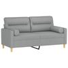 Vidaxl 2-Osobowa Sofa Z Poduszkami, Jasnoszara, 140 Cm, Tkanina