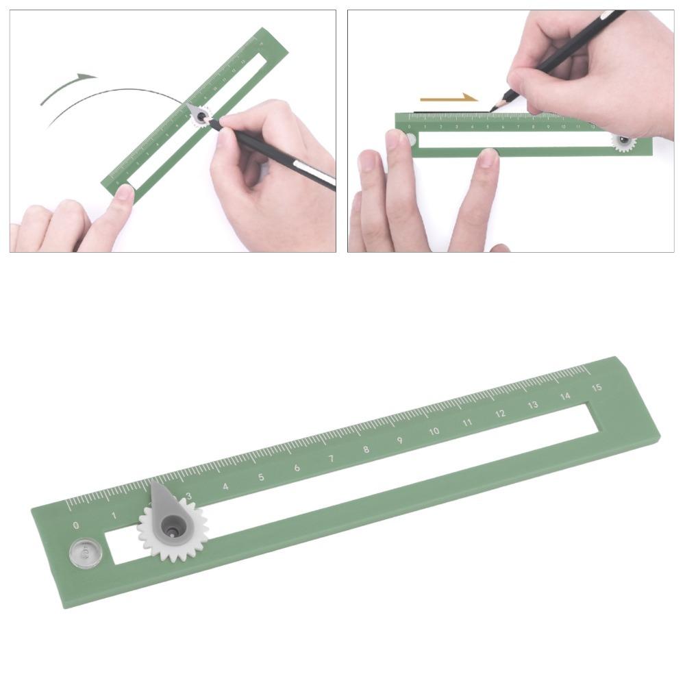 Multifunctional Drawing Ruler Plastic Geometry Ruler Circle Drawing Tool Office Drafting