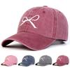 2025 Washed Cotton Baseball Caps Women Retro Embroidered Bow Spring Summer Travel Snapback Hats Casual Grils Sun Visors Gorras