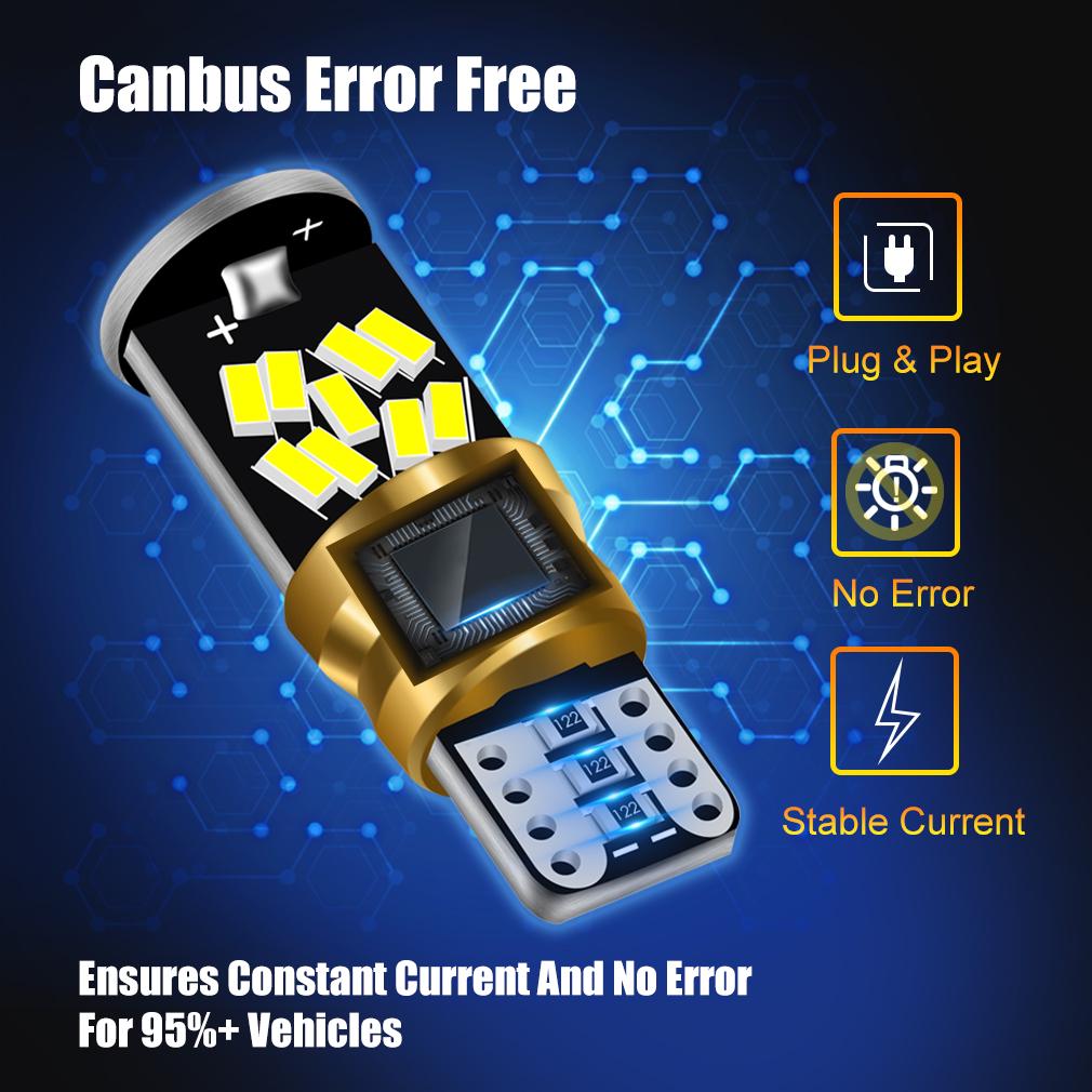 Светодиодные лампы для салона автомобиля 2шт W5W T10