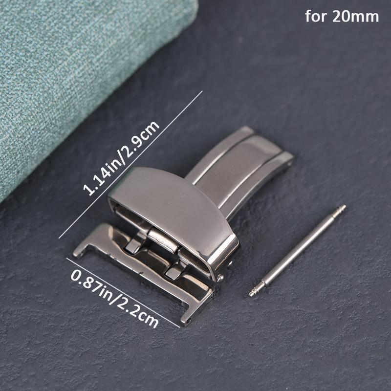 Раскладывающаяся застежка-бабочка из нержавеющей стали для часов 14 мм, 16 мм, 18 мм, 20 мм, 22 мм, застежки для часов, раскладывающиеся пряжки, застежка на кнопке