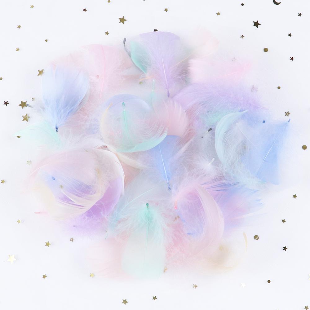 Natural Goose Feathers 4-8Cm Small Floating Leather Pink Swan Feather Plume For Craft Wedding Jewelry Decoration Plumes 100Pcs