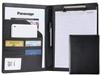 Panavage A4 PU Leather with Pen Business Card and Notepad Clipboard, Bifold, Holder, Pockets, Holder, (Black)